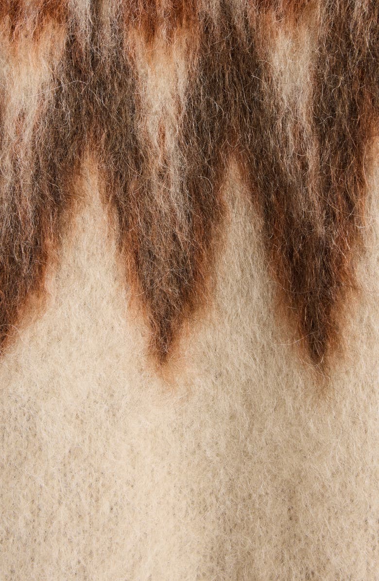 Isabel Marant Nicholas Oversize Fair Isle Mohair Blend Crewneck Sweater, Alternate, color, Rust