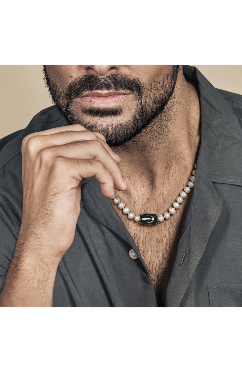 DELMAR Cultured Pearl Anchor Pendant Necklace, Alternate, color, Ivory