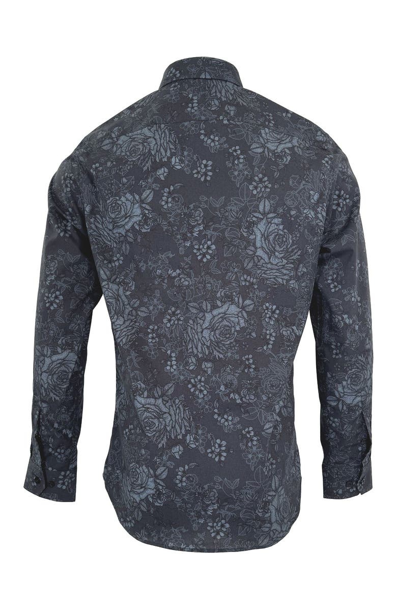 Lords of Harlech Nicoli Button-Up Shirt, Main, color, Roma Floral Charcoal
