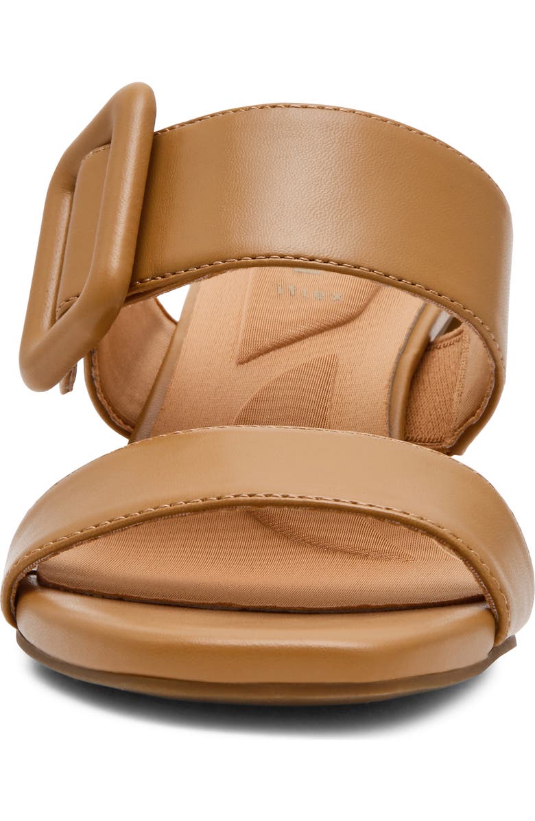 Anne Klein Narita Buckle Strap Block Heel Sandal, Alternate, color, Sand
