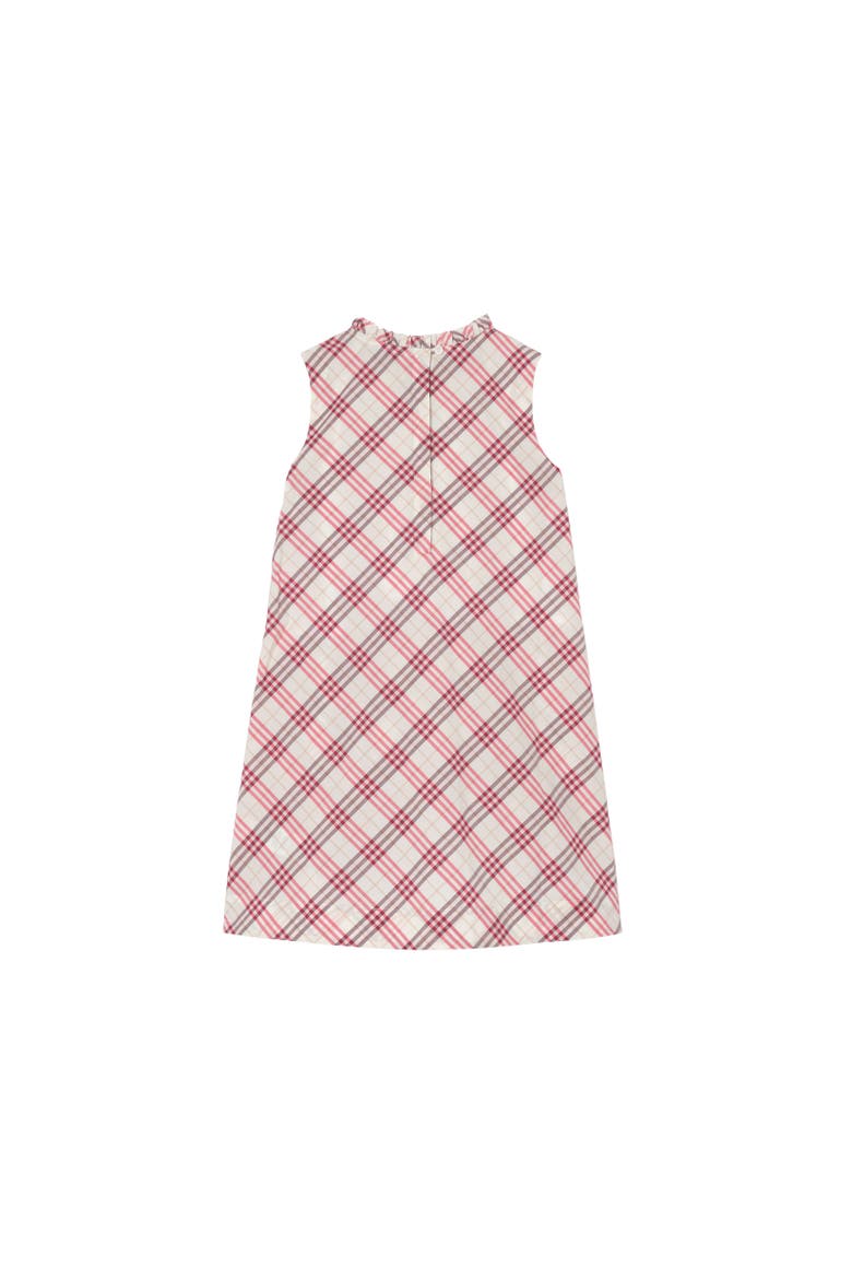 Check Cotton Dress, Alternate, color, Aubergine purple