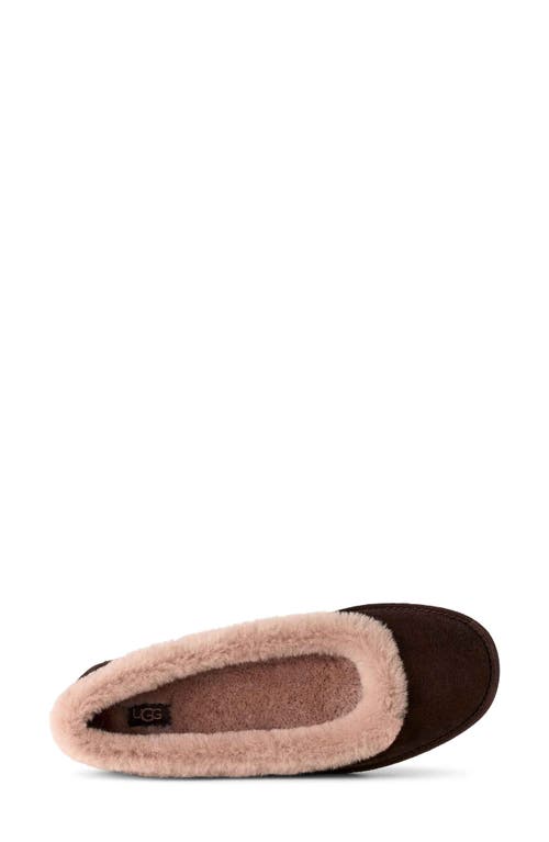 Ugg(r) Zora Genuine Shearling Trim Ballet Flat In Brown