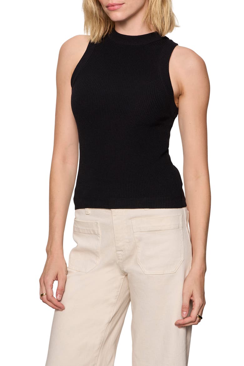 In the Mix Cotton Sweater Tank, Alternate, color, BLACK