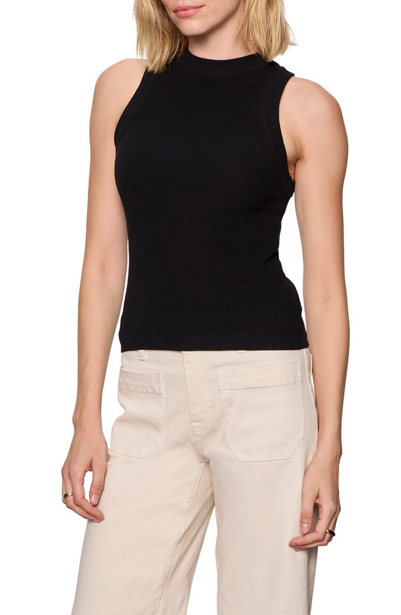 Sanctuary In the Mix Cotton Sweater Tank, Alternate, color, Black