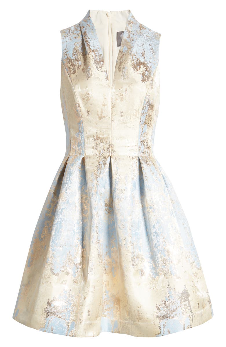 Vince Camuto Jacquard Sleeveless Fit & Flare Minidress, Alternate, color, 