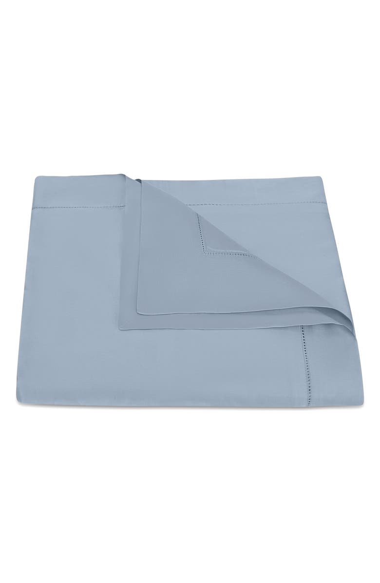 Matouk Talita Satin Stitch Duvet Cover, Main, color, Hazy Blue