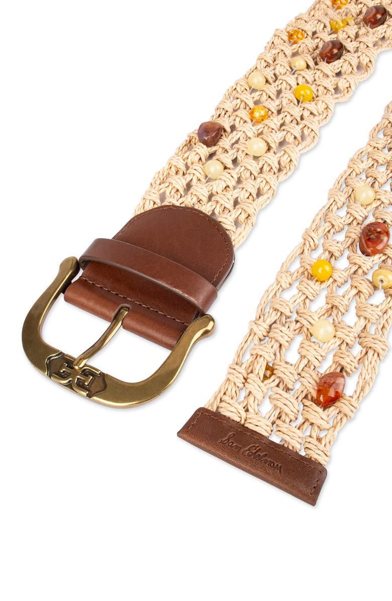 Sam Edelman Bead Raffia Macramé Belt, Alternate, color, Natural