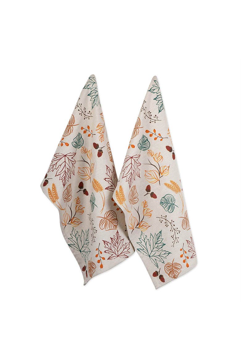 Autumn Leaves Printed Dishtowel Set/2, Main, color, Autumn Leaves