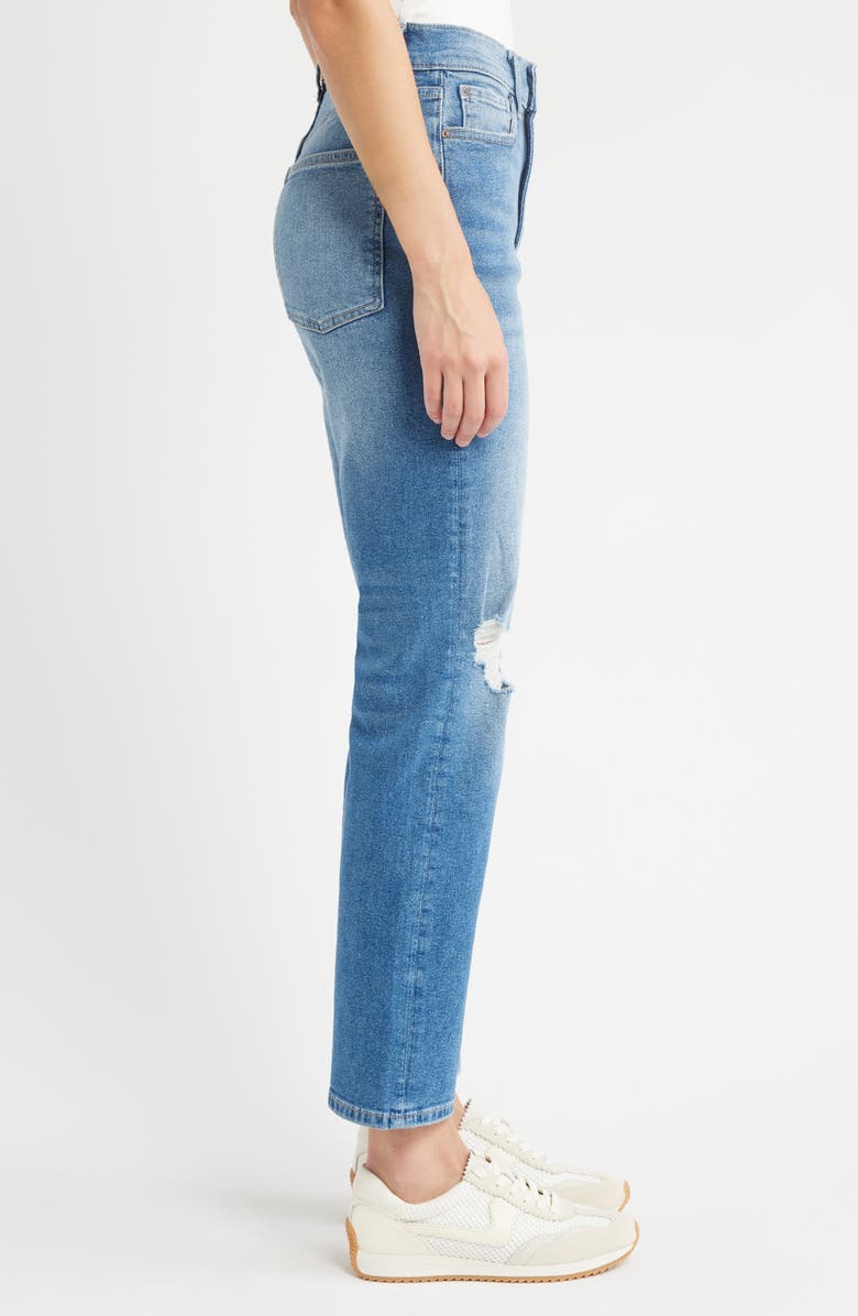 WARP+WEFT ASE Ripped High Waist Straight Leg Jeans, Alternate, color, Dust It Off