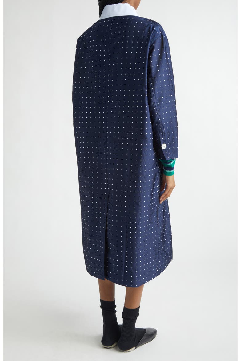 Polka Dot Swing Coat, Alternate, color, NAVY POLKA DOT
