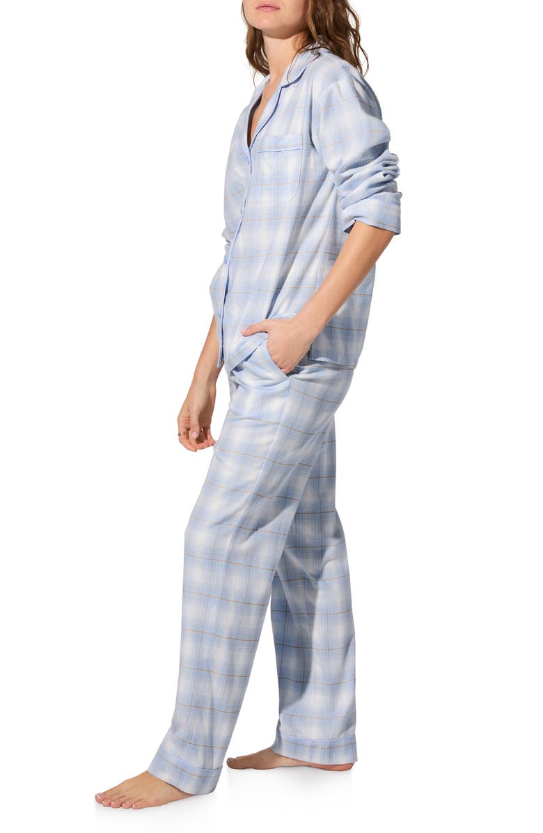BedHead Pajamas Print Long Sleeve Cotton Jersey Pajamas, Alternate, color, Mountain Plaid