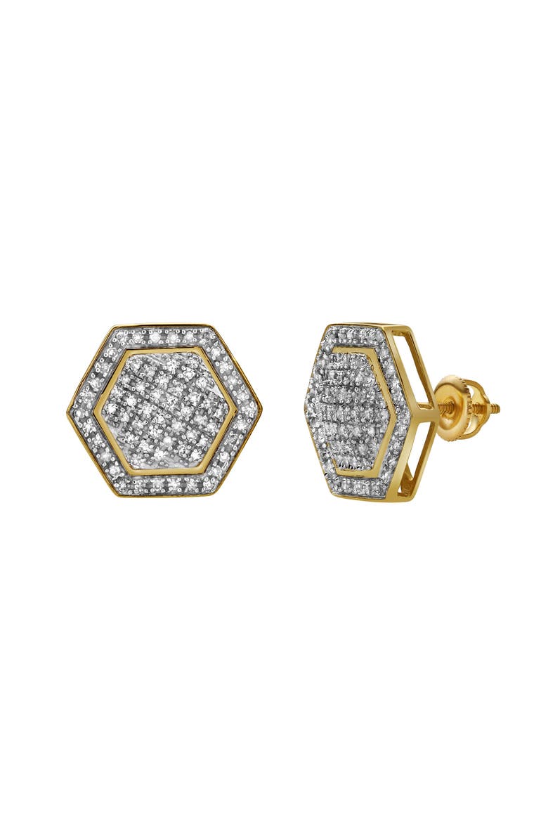Anseio 10K Yellow Gold Diamond Unisex Earrings - 0.44 Cts, Alternate, color, 10K Yellow Gold
