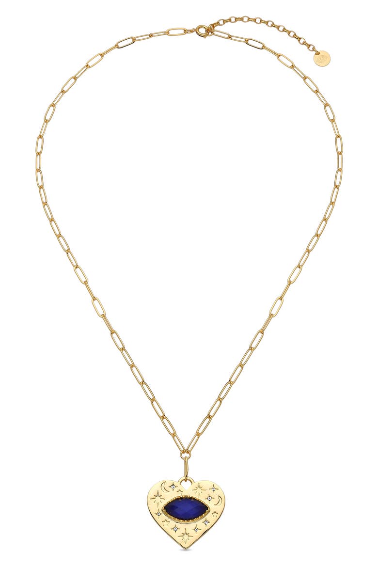Justine Mood Stone Pendant Necklace, Alternate, color, GOLD