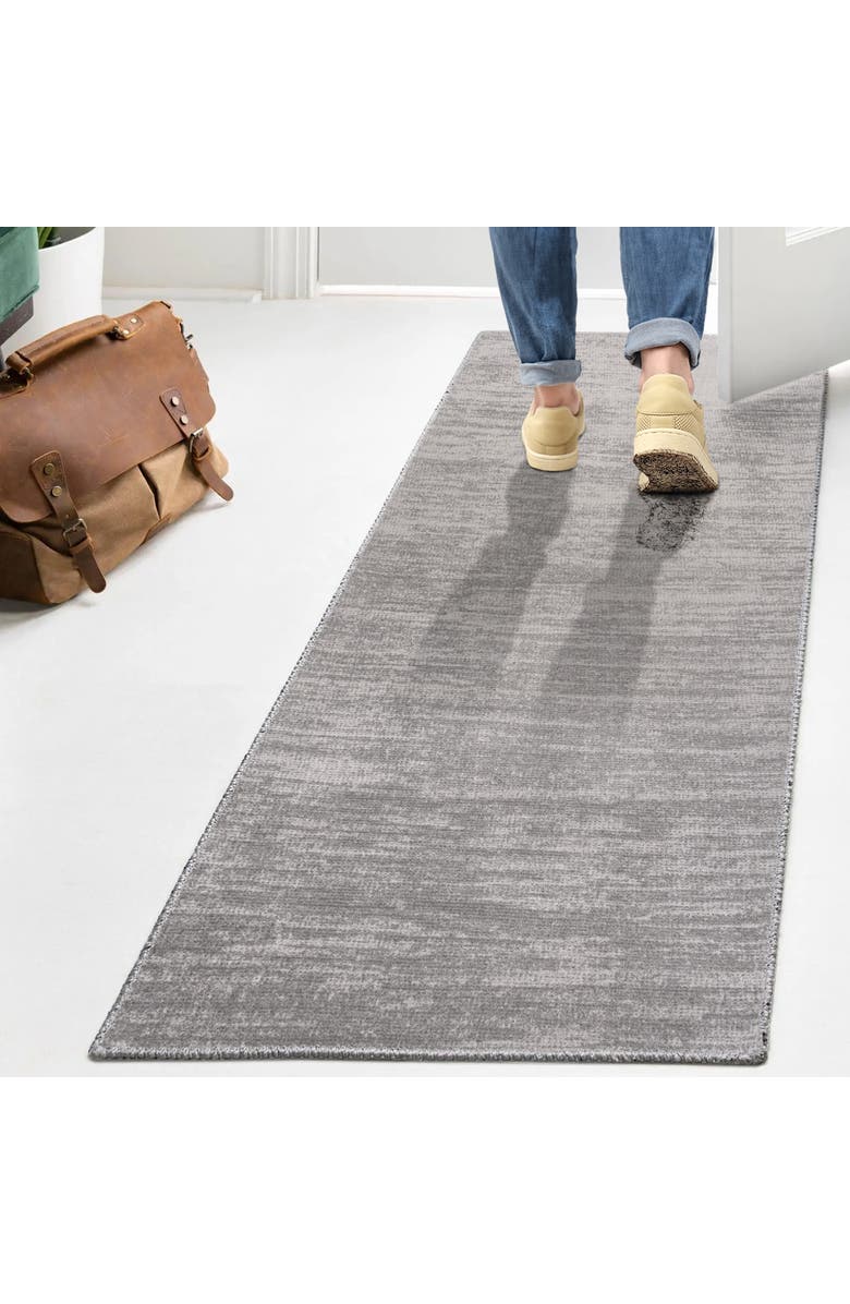 JONATHAN Y Twyla Classic Solid Low-Pile Machine-Washable Area Rug, Alternate, color, Light Gray