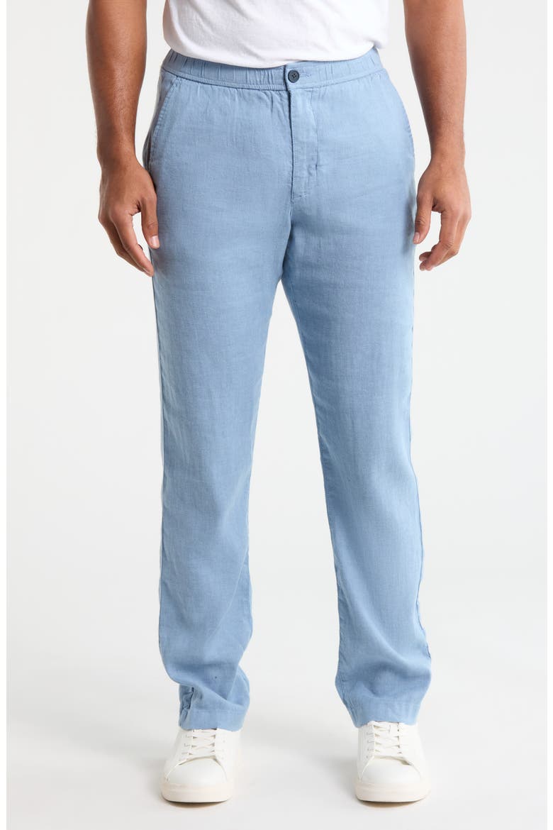 Beach Coast Stretch Linen & Cotton Pants, Main, color, PORT SIDE BLUE