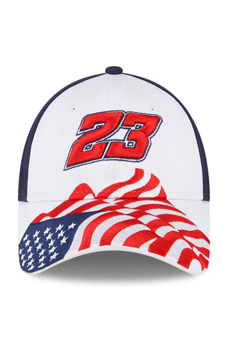 New Era Men's New Era White/Blue Bubba Wallace 9FORTY Americana Snapback Adjustable Hat, Alternate, color, White