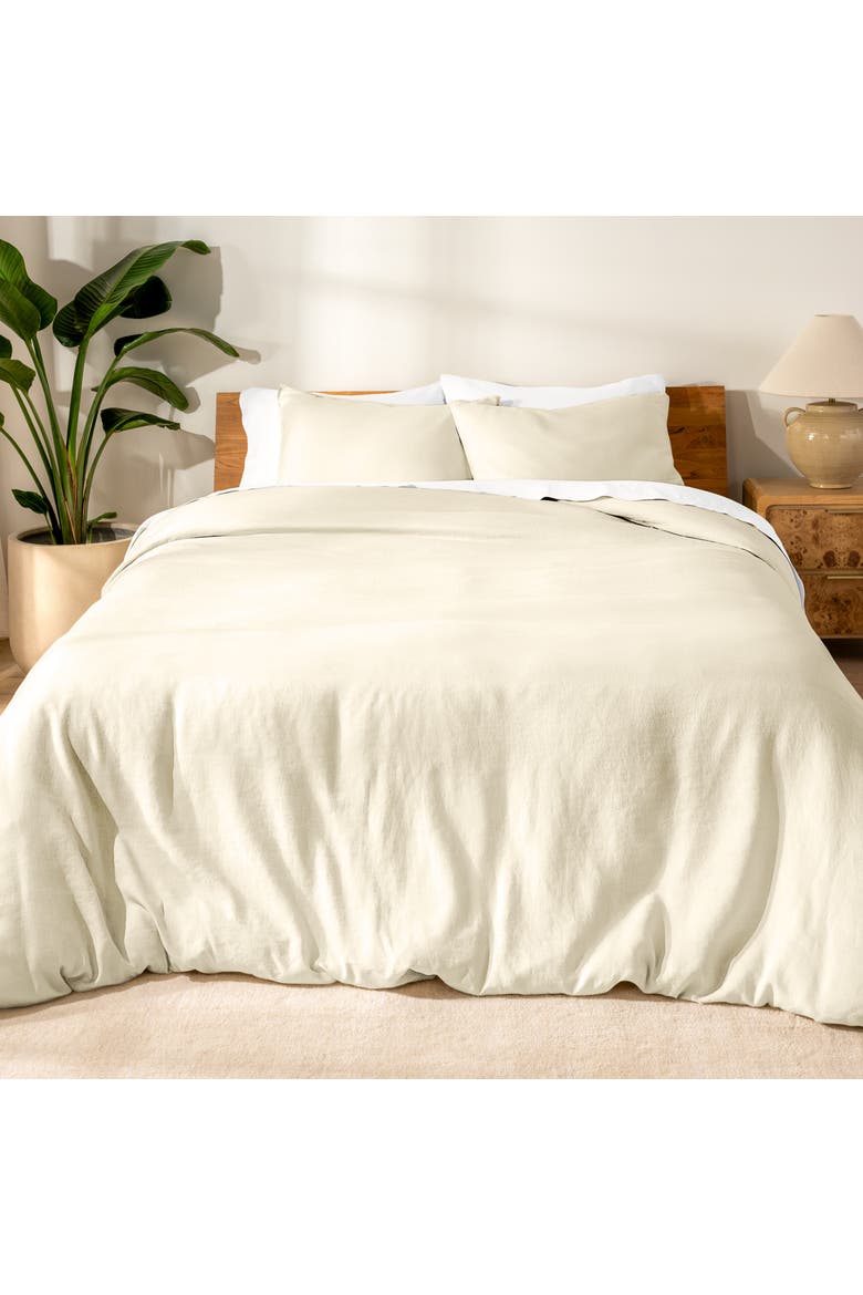 100% European Linen Duvet Cover and Sham Set, Alternate, color, Natural