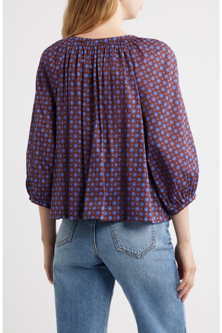 Jiana Print Organic Cotton Top, Alternate, color, MENORCA FOULARD