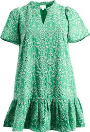 SUGARLIPS Viridiana Floral Eyelet Minidress