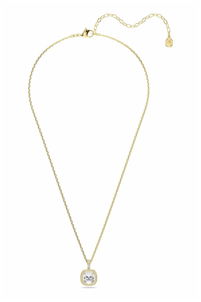 Una Cushion Crystal Pendant Necklace, Alternate, color, WHITE CRYSTAL
