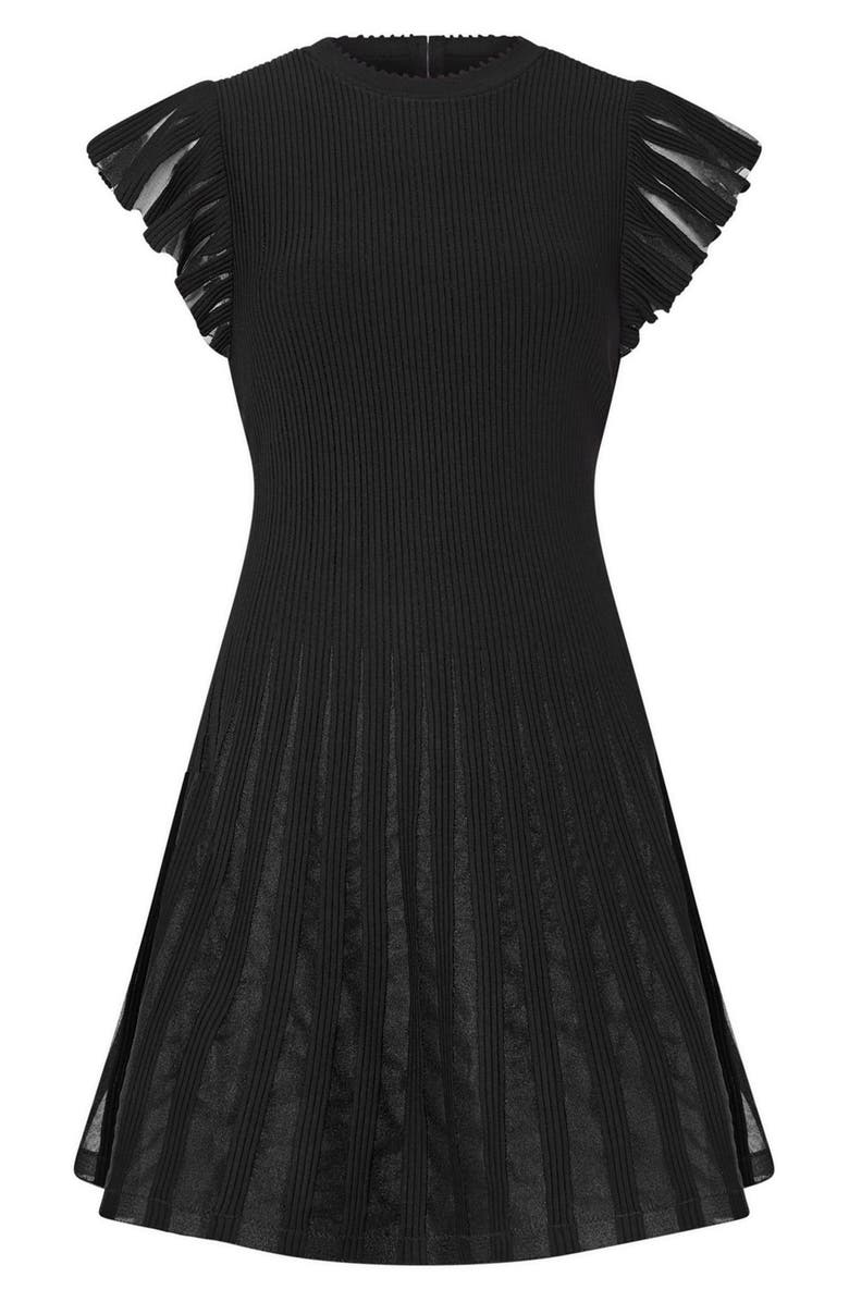 Milly Flutter Sleeve Flare Knit Minidress, Alternate, color, 