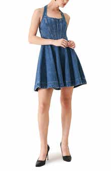 Fit and Flare Non Stretch Denim Minidress