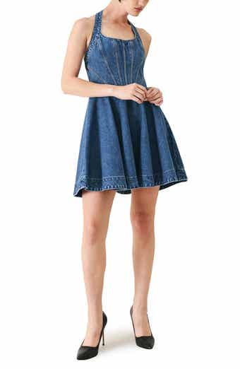 Fit and Flare Non Stretch Denim Minidress