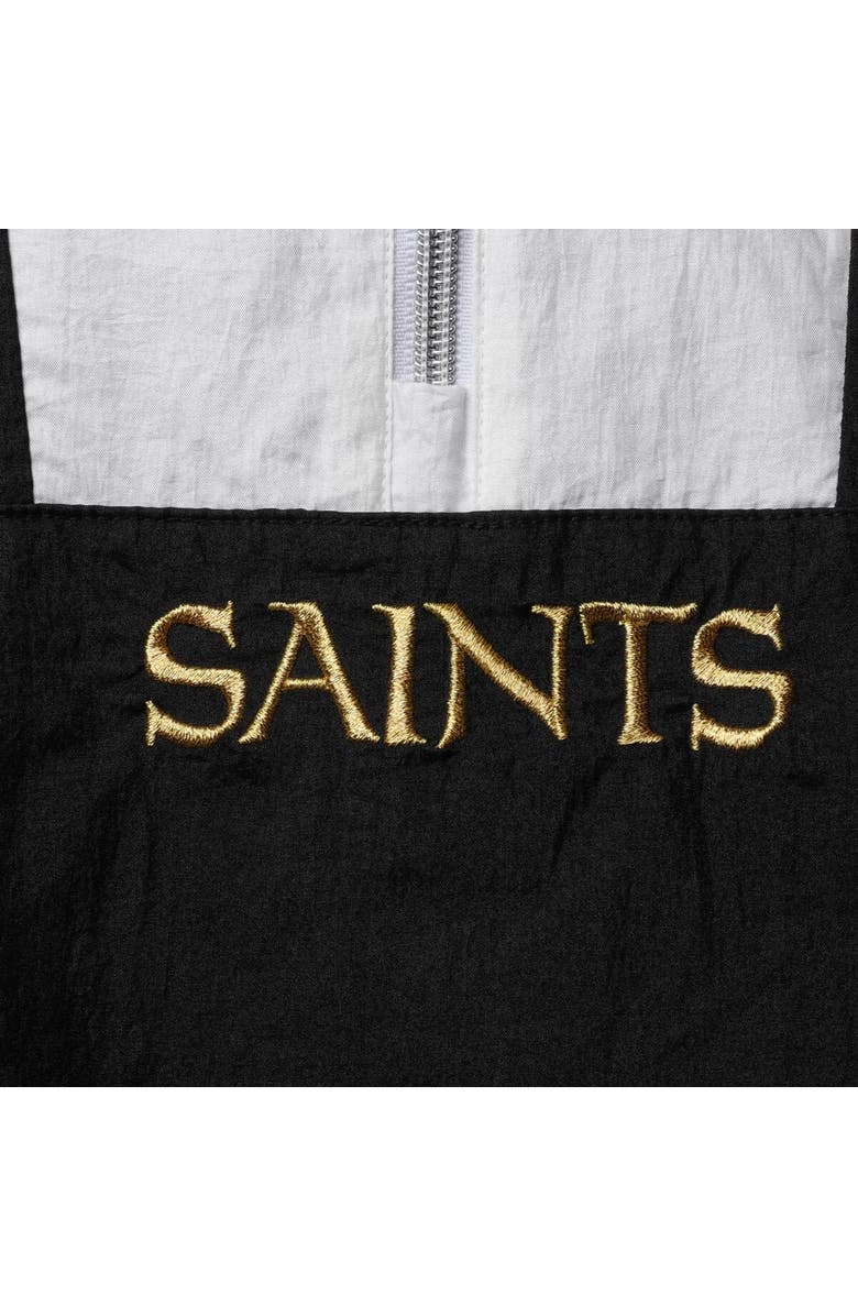 Mitchell & Ness Women's Mitchell & Ness Black New Orleans Saints Half-Zip Windbreaker Hoodie, Alternate, color,