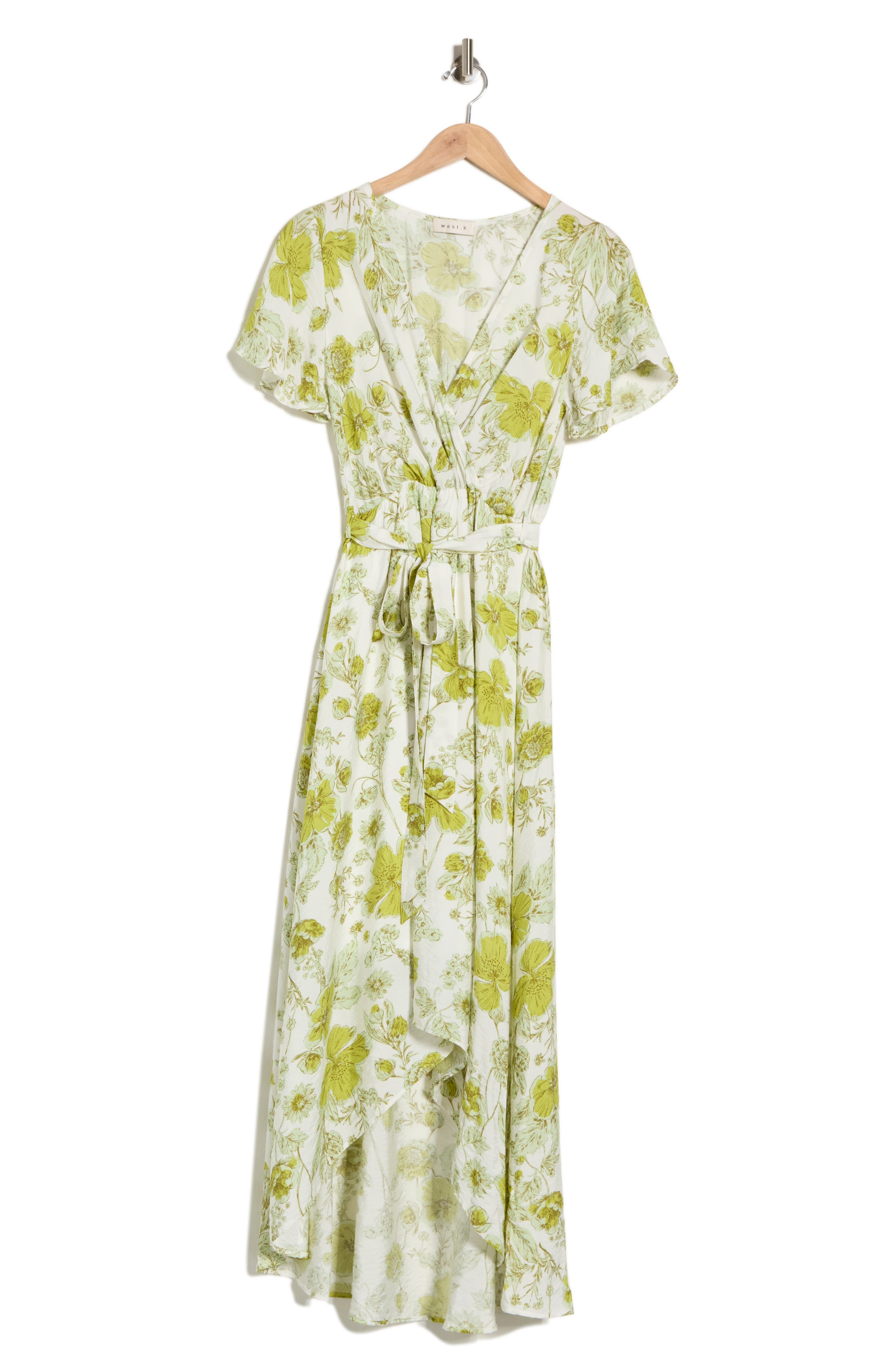 WEST K Faux Wrap High Low Dress