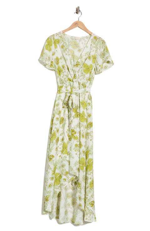 Faux Wrap High Low Dress