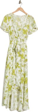 WEST K Faux Wrap High Low Dress