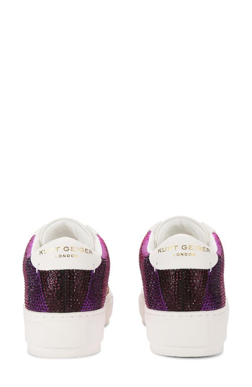 Kurt Geiger London Womens Pink Comb Laney Stripe Crystal-embellished Leather Low-top Trainers In Pink