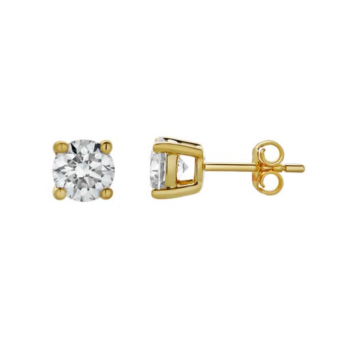 Luvmyjewelry Akna 14k Gold Lab Grown Round Solitaire Diamond Earrings In 14k Yellow Gold