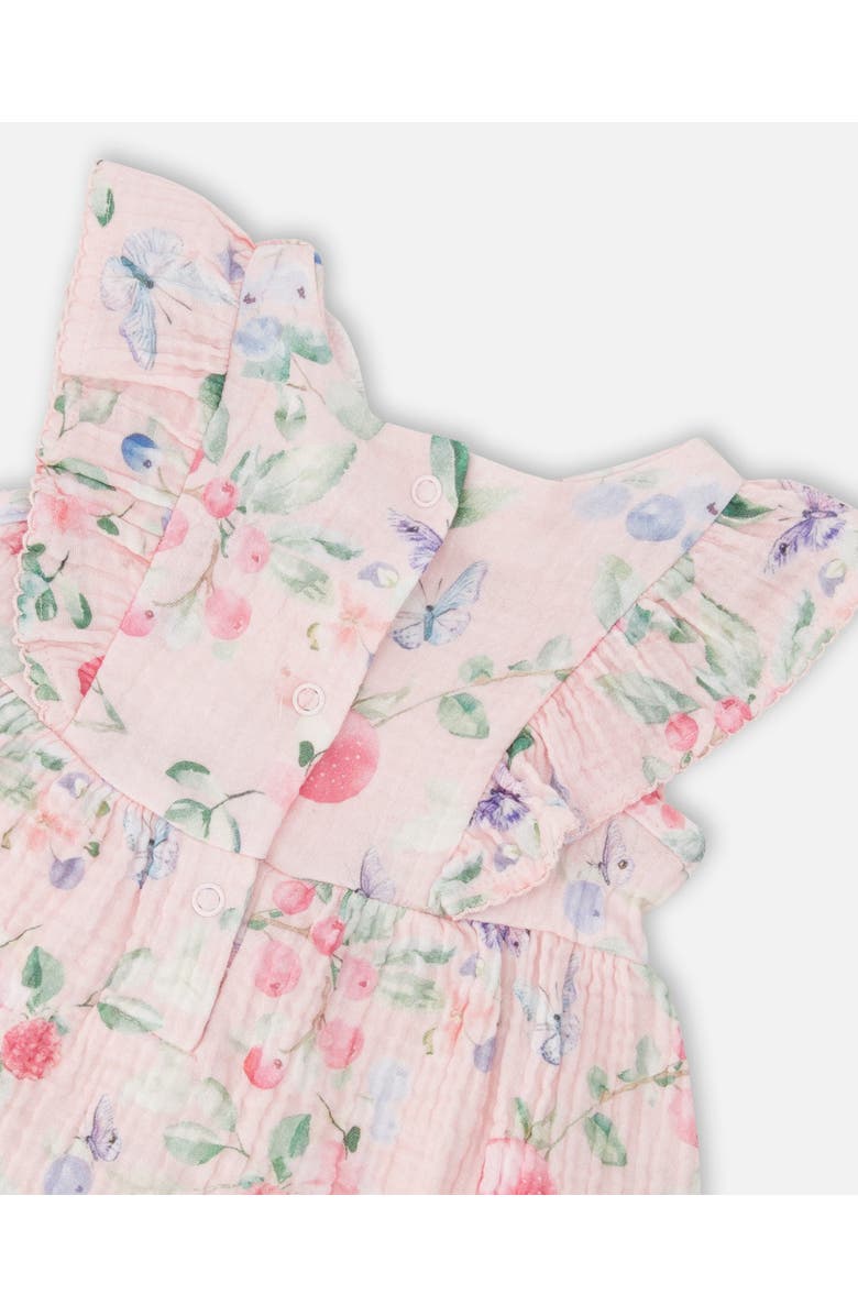 Deux par Deux Cotton Muslin Tunic and Rib Jersey Printed Berries Leggings Set, Alternate, color, Pink Printed Berries & Lilac