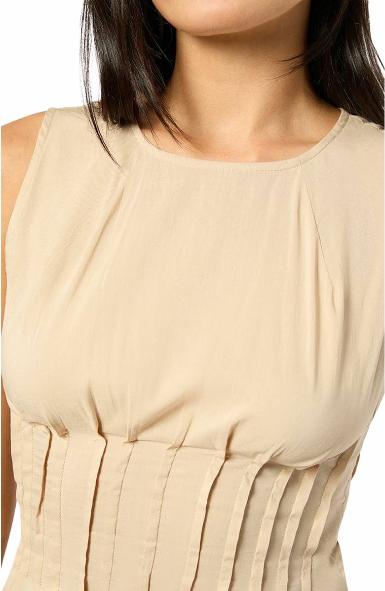 WeWoreWhat Pleated Peplum Top, Alternate, color, Beige