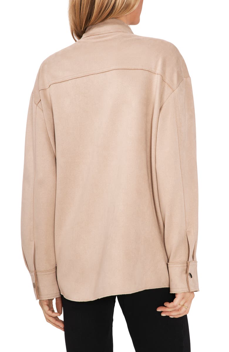 Vince Camuto Snap Front Faux Suede Shacket, Alternate, color, 