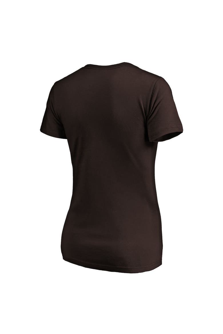 Women's Fanatics Branded Brown San Diego Padres Core Official Logo V-Neck T-Shirt, Alternate, color, BROWN