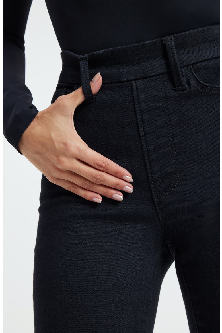 Pull-On Flare Jeans, Alternate, color, BLACK001