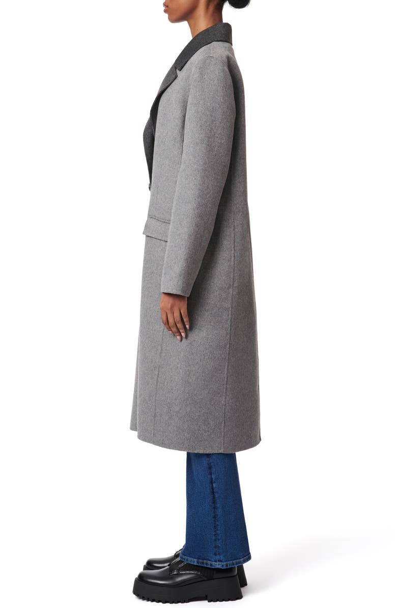 Bernardo Double Face Tailored Coat, Alternate, color, Light Grey/Charcoal