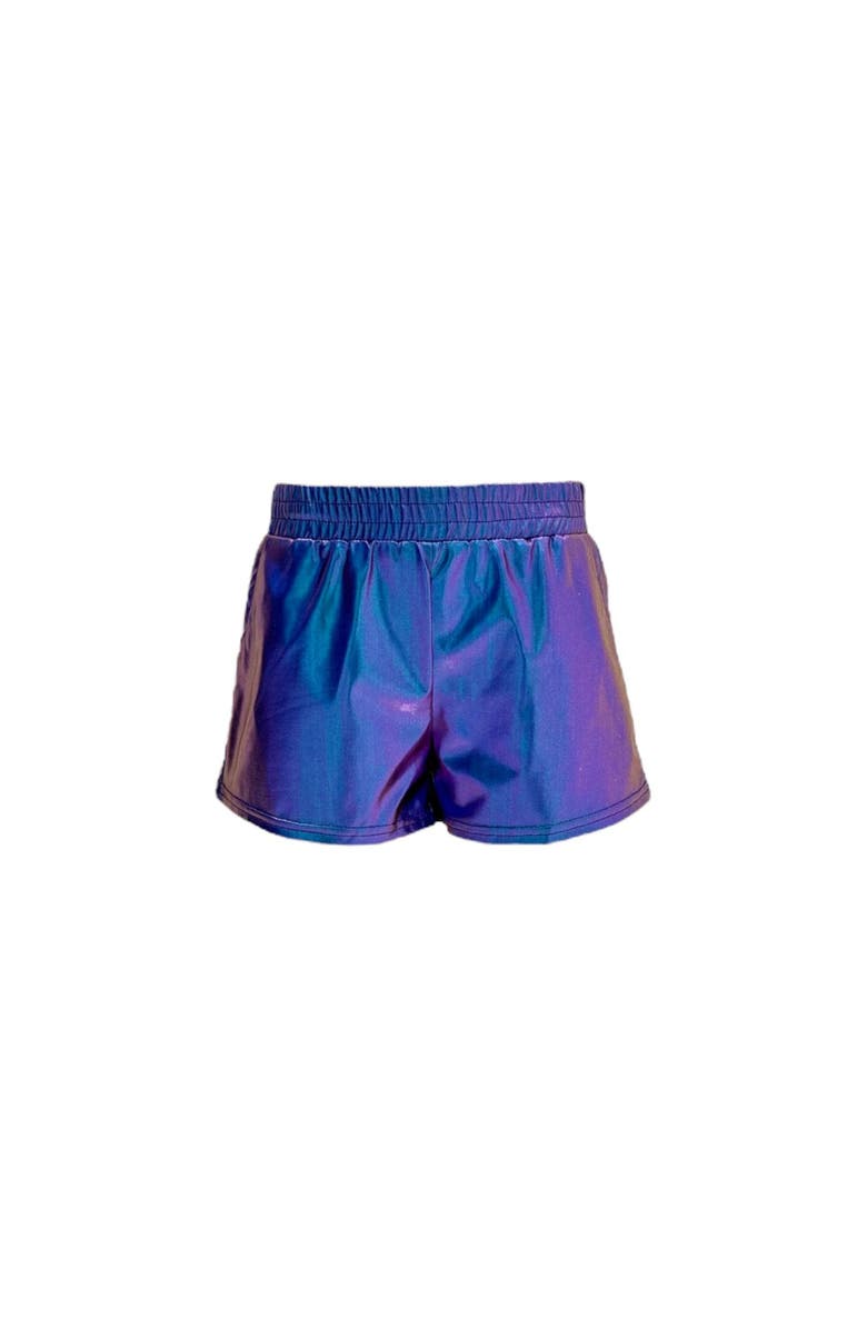 Lola + The Boys Metallic Track Shorts, Main, color, Blue