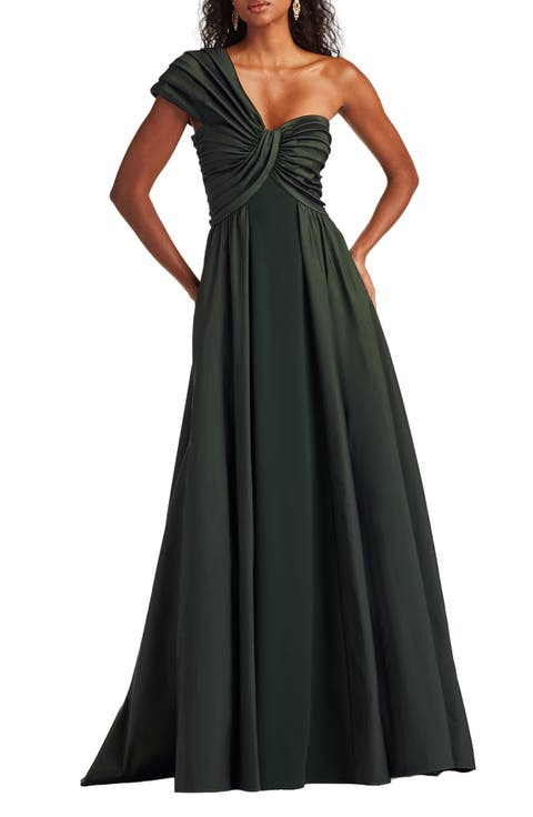One-Shoulder Taffeta Gown