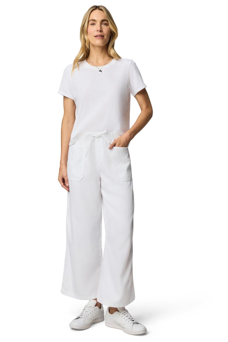Denim Drawstring Pants, Alternate, color, WHITE