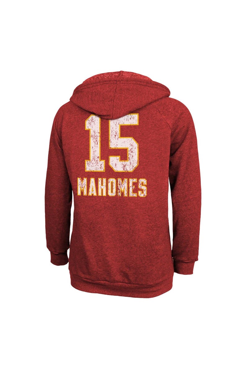 Majestic Threads Women's Majestic Threads Patrick Mahomes Red Kansas City Chiefs Super Bowl LVIII Name & Number Tri-Blend Pullover Hoodie, Alternate, color, 