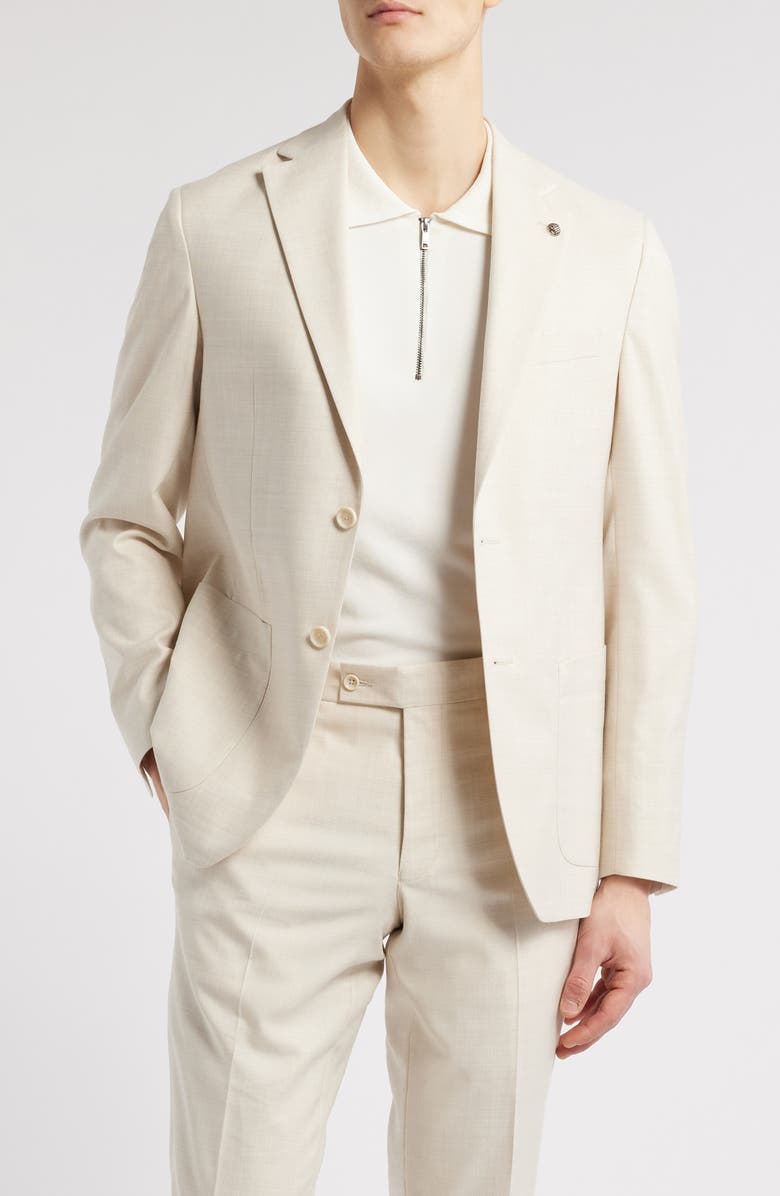 Jack Victor Morton Solid Unconstructed Wool Blend Suit, Alternate, color, Ecru