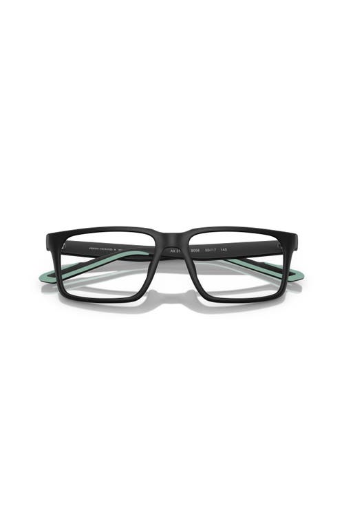 Armani Exchange 55mm Rectangle Optical Glasses In Black