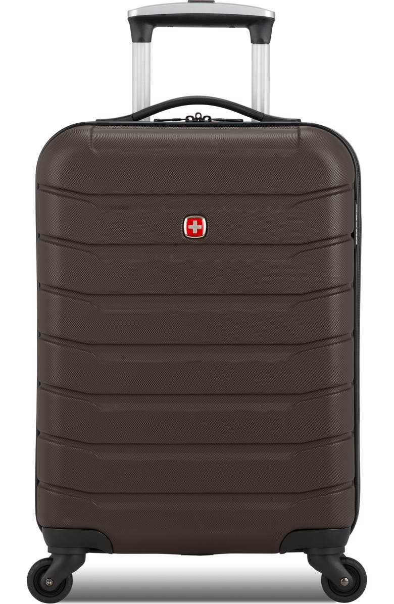 SWISSGEAR 20-Inch Hardside Spinner Carry-On Suitcase, Main, color, Chocolate