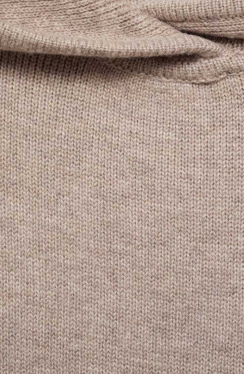 Shop Mango Relaxed Hooded Sweater In Sand