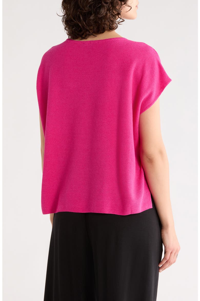 Boxy Organic Linen & Cotton Sweater, Alternate, color, FUSCHIA