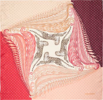 FERRAGAMO Madras 2 Silk Twill Square Scarf | Nordstrom