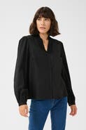 Kaffe KAmaia V-neck Pleats Long Sleeve Shirt